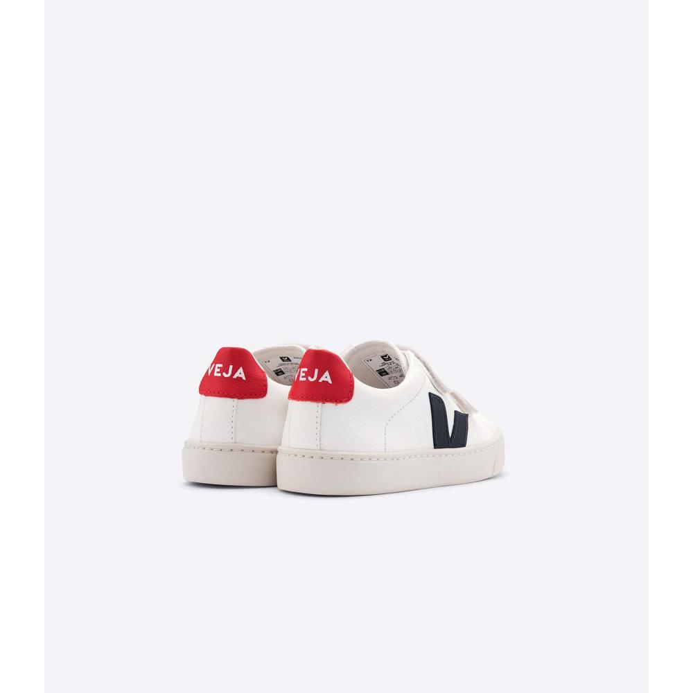 White/Black/Red Kids' Veja ESPLAR CHROMEFREE Sneakers | AU 835PJJ